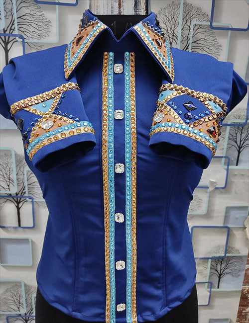 Violet-Blue Western Show Shirt