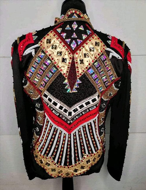 Red with Gold Western Show Jacket on Black Base