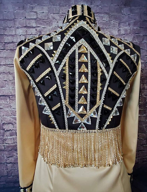 Black base Western Show Vest with Shirt, Bolero Show Vest