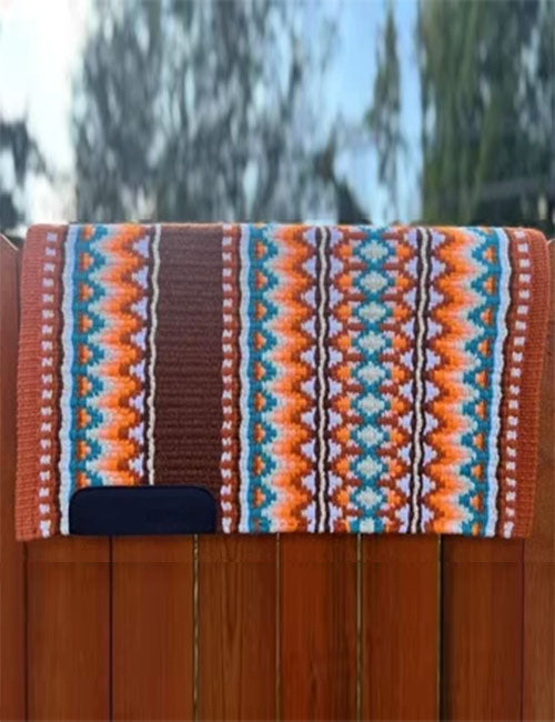 Brown with Orange Western Show Saddle Pad