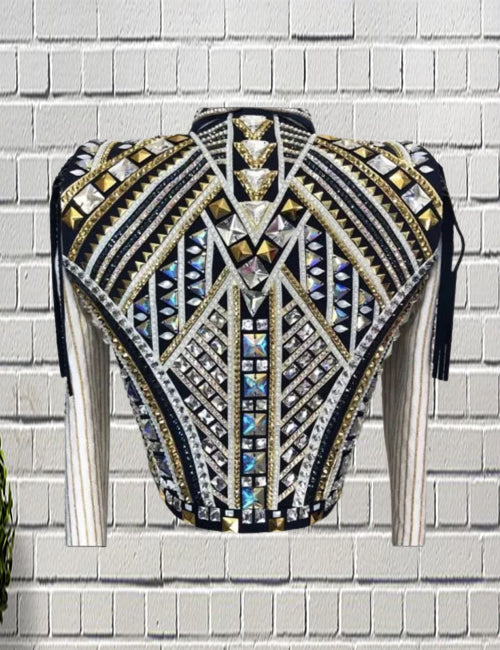 Gold Western Show Bolero with Shirt, Showmanship Show Vest