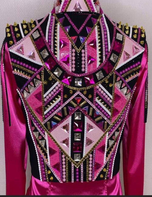 Pink base Bolero Vest with Shirts, Western Show Outfits