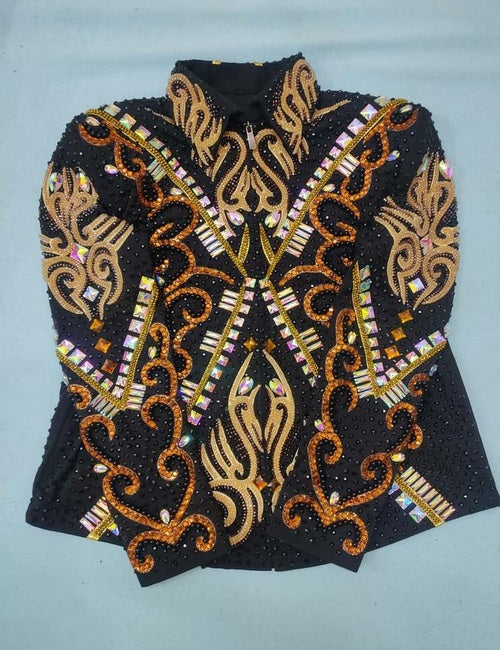 Brown & Orange Western Show Jacket on Black Base
