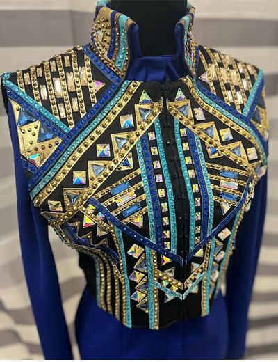 Royal Blue Crystal Elegance Western Show Vest