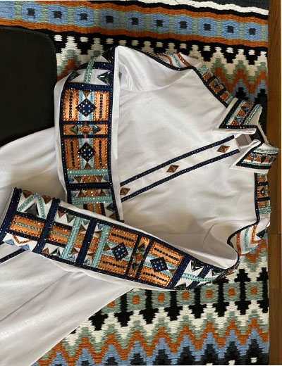 Aztec Wool Pad & Crystal Show Shirt Set